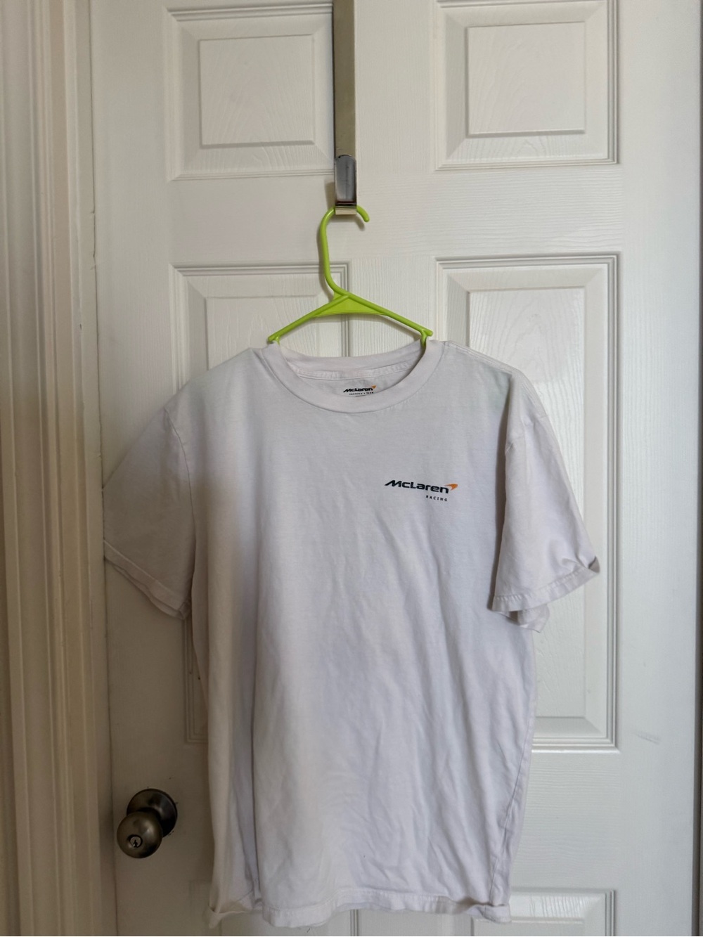 Hollister White Short Sleeve Tee with McLaren Chest Logo